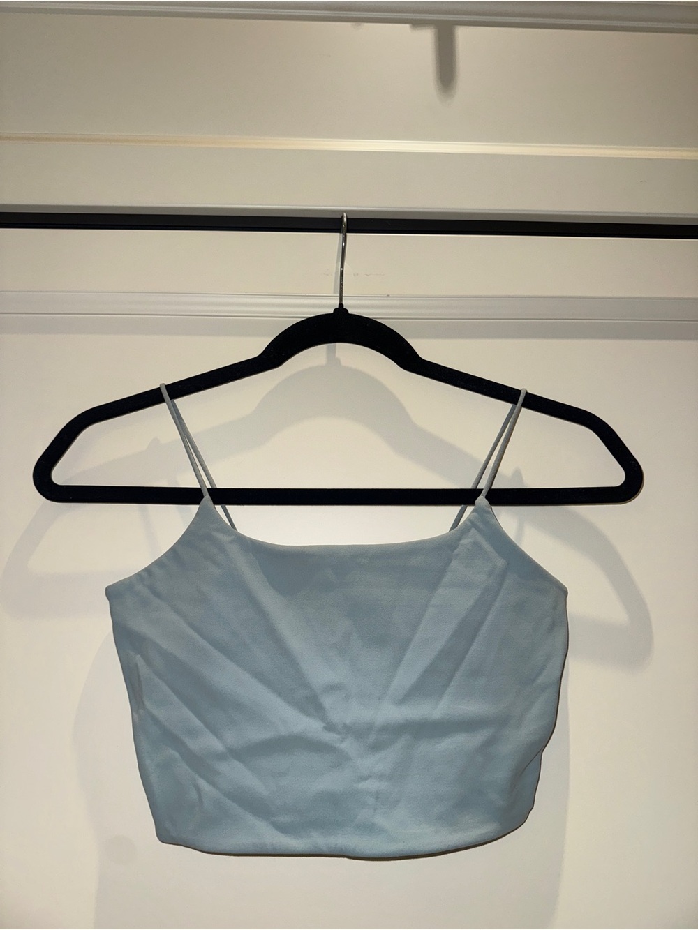 Garage Light Blue Spaghetti Strap Crop Top